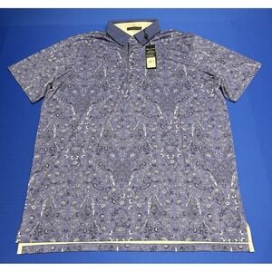 Greyson Golf Shirt Polo Herbarium Print XL Kingfisher Purple Polyester AOP Wolf